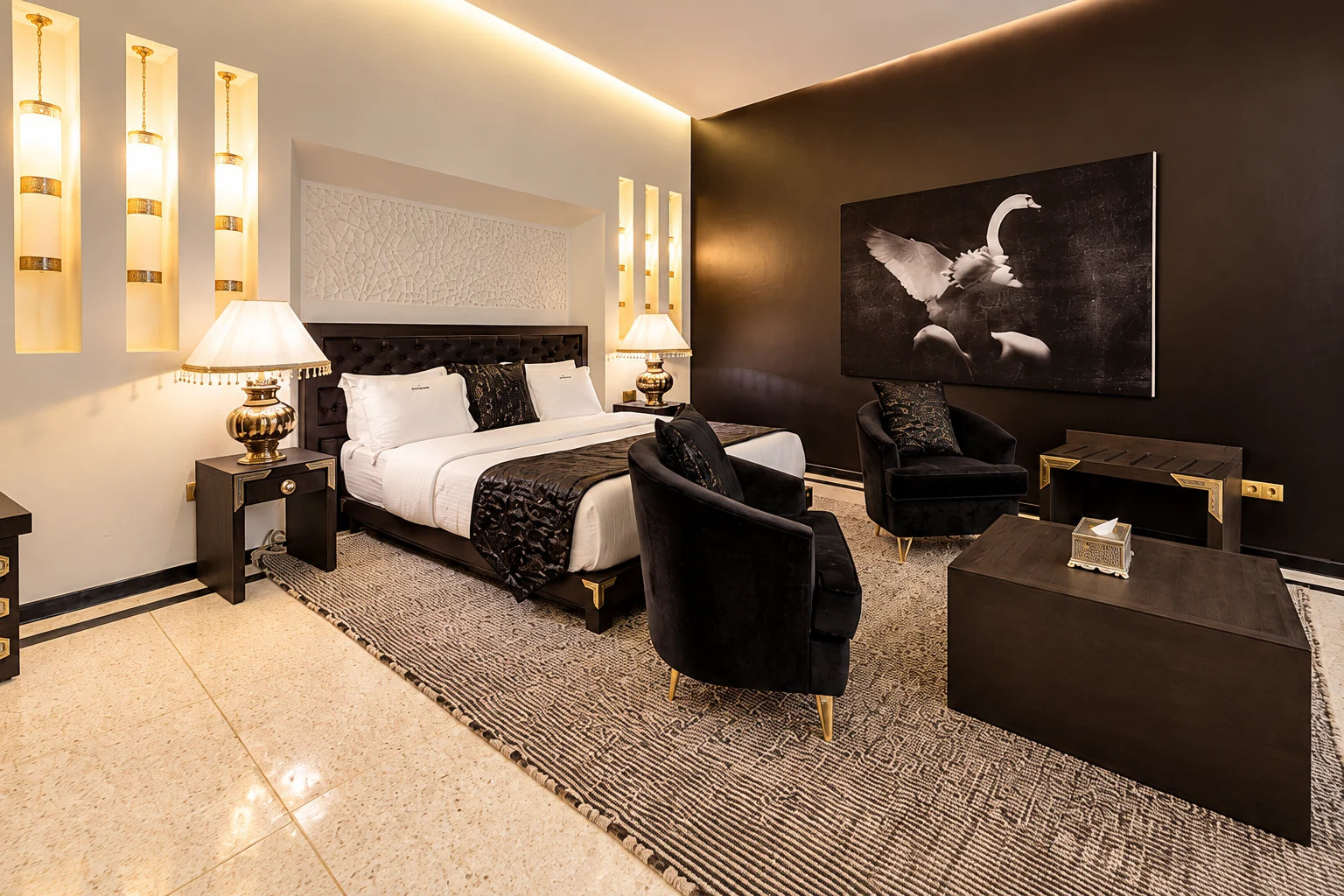 Suite Exécutive du Palais Anthea avec lit king-size et espace salon
