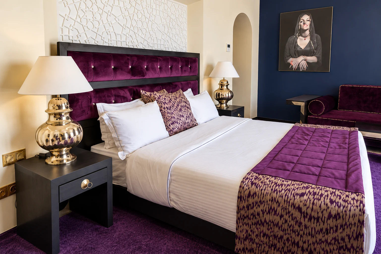 Suite Junior, lit king-size et détails marocains au Palais Anthea